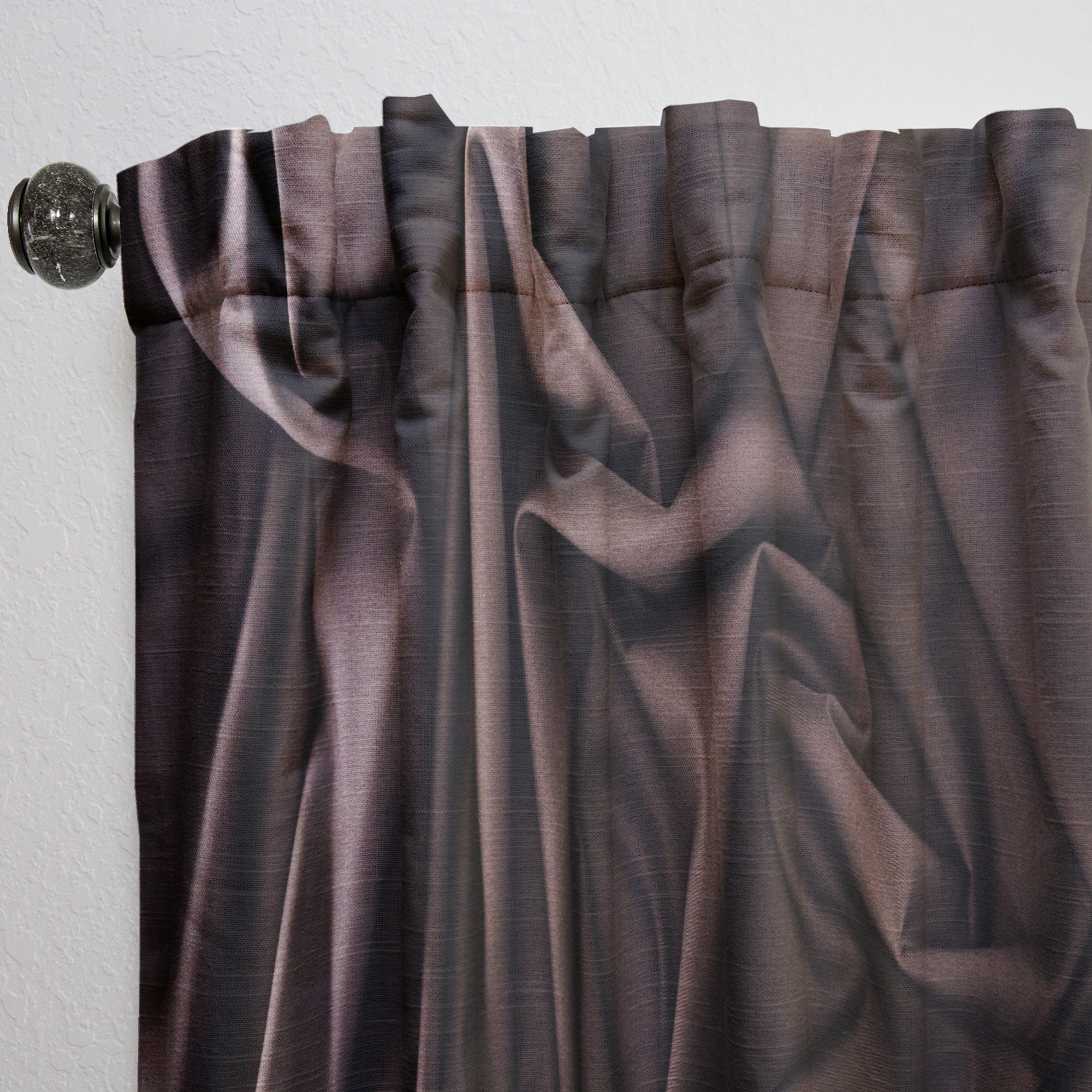 Designart 'Folded Dark Silk Fabric Waves' Modern & Contemporary Curtain Panel