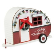 Holiday Time Red & White MDF Camper Tabletop Decoration, 6"H