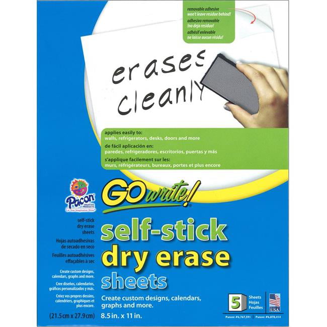 Pacon INVAS8511 GoWrite Self Stick Dry-Erase Sheets AS8511 Sold as 5 Pack 8.5 x 11 