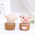 thumbnail image 3 of Adorno de coche de cerdo con adorable cabeza de cerdo que mueve el cuerpo, adorno decorativo de resina (rosa), 3 of 7