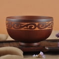 thumbnail image 4 of 5X Cuenco de Madera de Estilo Mongol para Ensalada, de Fideos de Arroz, de Madera Natural de Estilo étnico para Niños, Vajilla de Madera para Niños, 4 of 9