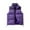Purple, variant on Men's Thickened Colorblock Full Zip Vest Fall Winter Warm Lightweight Stand Collar Sleeveless Vest for Outdoor Activities Gift,Black,L