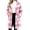 Pink, variant on Mifsaly Womens Fuzzy Fleece Long Jacket Plaid Hooded Flannel Shacket Button Down Fall Winter Warm Daily Going Out Vacation Outfits with Pockets