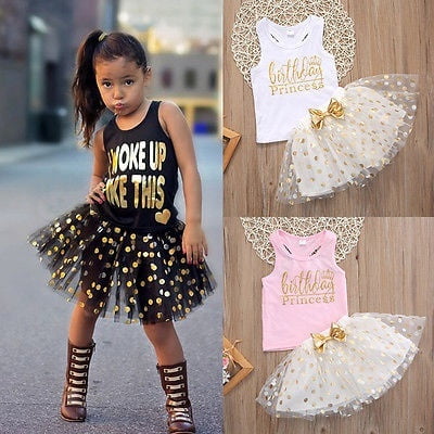 Débardeur d'Anniversaire pour Bébé Fille, Jupe en Tulle pour Fête, Robe Tutu pour Princess