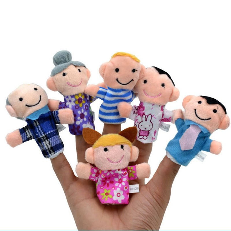 6pcs Baby Kids Plush Cloth Play Game Learn Story Family Finger Puppets Toys MT 