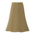 thumbnail image 5 of A Line Midi Skirt for Women High Waist Flowy Casual Solid Color Skirt Soft Knit Office Basic Skirts, 5 of 8