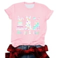 thumbnail image 1 of Outfmvch T-Shirts de Pâques pour Femmes, Chandails en Molleton à Col Rond pour Femmes, T-Shirts à Manches Courtes pour Femmes, Hauts de Sortie pour Femmes, T-Shirts Graphiques Mignons pour Femmes Rose L, 1 of 4