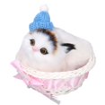 thumbnail image 1 of Lovely Simulation Cat Comfortable Feel Rabbit Fur Cat Stuffed Animal with Sound for Kids Toy Car Decoration, 1 of 6