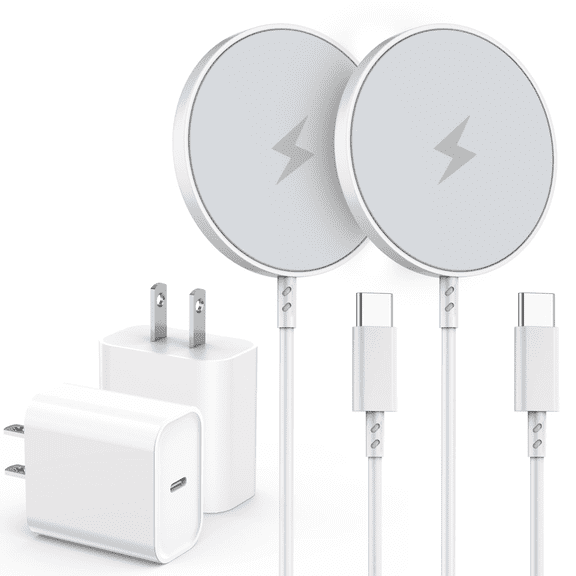Eeyueer 15W Magnetic Wireless Charger 2-Pack 3ft Cable USB C Fast Block Charging Pad Compatible with iPhone Air 17 17 Pro 17 Pro Max 16 16 Plus