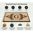 thumbnail image 3 of A1HC 30"x60" Natural Coir & Rubber Floral Monogrammed Door Mat, Thick Durable Heavy Duty Welcome Mat for Front Door, 3 of 7