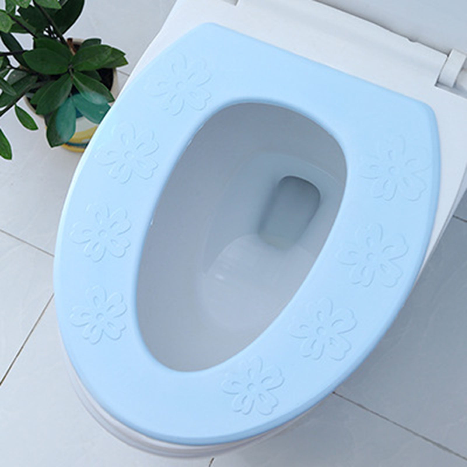 Easy To Clean O-shaped EVA Anti-water Toilet Seat Quilted Toilet Bowl Cushion QL 