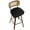 Natural Wood / Black Seat - 26" Counter Height, variant on Foreate Swivel PU Bar Stools, Set of 2, 26" Counter Height Upholstered Leather with Rattan Back Wood Legs, Modern Chair Island Stool for Kitchen, Black