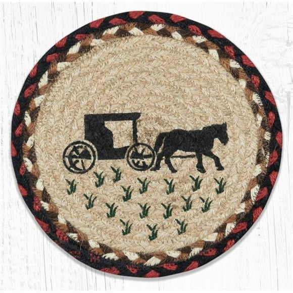 Capitol 80-319AB2 10 x 10 in. Amish Buggy 2 Printed Round Trivet