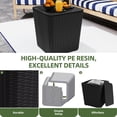 thumbnail image 4 of Uforic 11.5 Gallon Outdoor Resin Rattan Deck Box, Patio Storage Coffee Table for Cushions & Patio Decor, Weather Resistant Outdoor Organizer, Black, 4 of 9