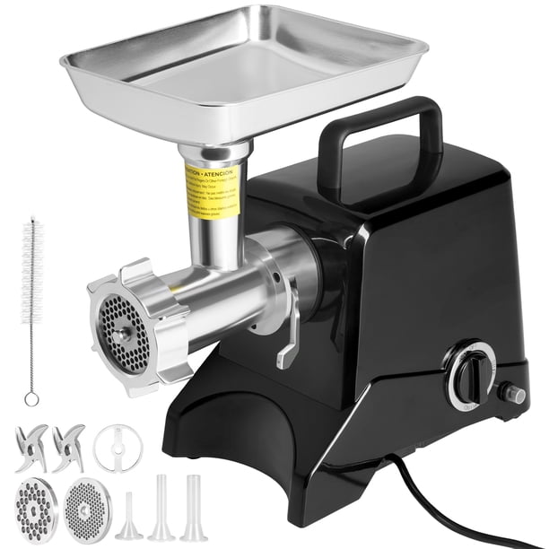 Picadora de carne electrica VEVOR, capacidad de 419 lb/h, 575 W (1100 W máx.) picadora de carne industrial con 2 cuchillas, 3 placas de molienda