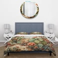 thumbnail image 3 of Designart "Coral Green Cactus Desert Blooms Painting III" Floral Bedding Covert Set - Cactus Coral Traditional Bed Set With 2 Shams, 3 of 6