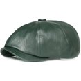 thumbnail image 3 of CoCopeaunts Newsboy Hats for Men Spring Autumn PU Leather Hat Female Artist Painter Beret Hat Lady Solid Octagonal Newsboy Cap, 3 of 7