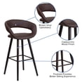 thumbnail image 6 of Flash Furniture 2 Pk. Brynn Series 29'' High Contemporary Cappuccino Wood Barstool in Brown Vinyl, 6 of 14