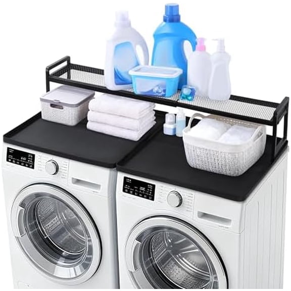 Dryer Countertop with Adjustable Shelf, Expandable Washer and Dryer Countertop with Non-Slip Mat, Universal Fit Large Space Laundry Room Organization(47.2x8.6x7in)$$Home Decor, Kitchen, & Other