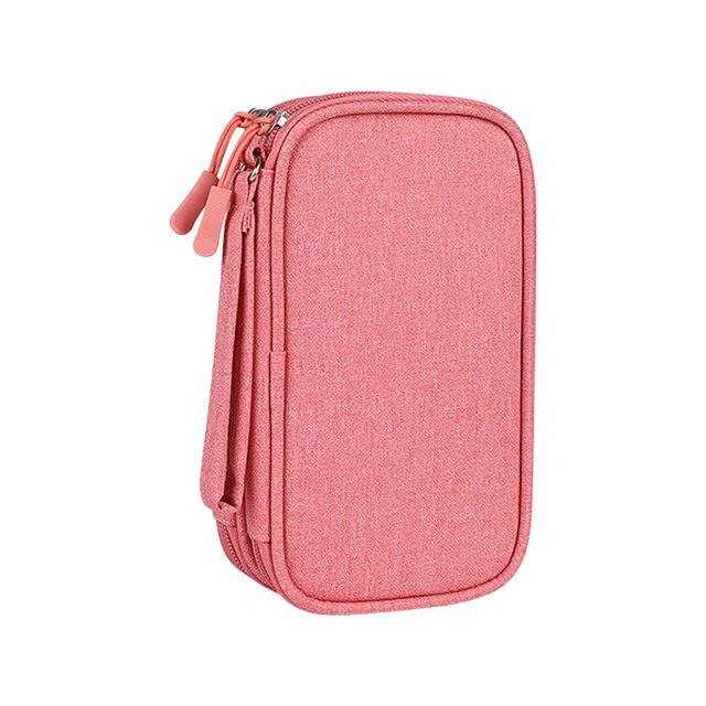 Visland Power Bank Storage Bag Multi-purpose Carrying Case Zipper Closure Large Capacity Mesh Layer Cable Cord Storage Organizer