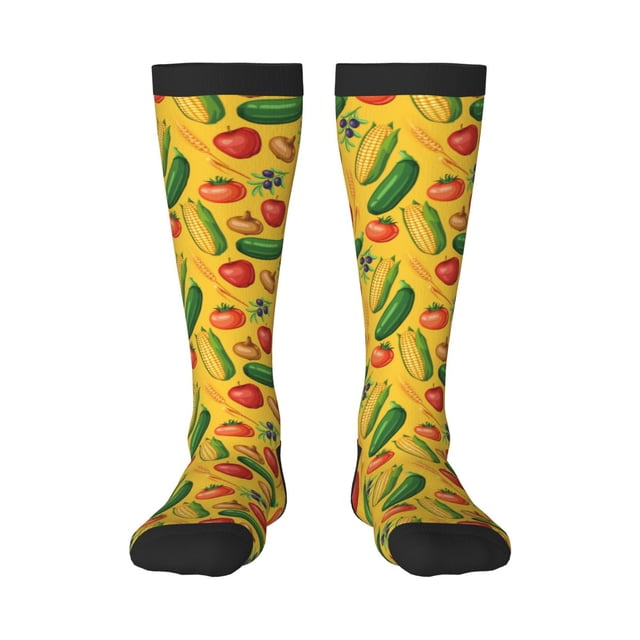 Balery Colorful Vegetables Calcetines novedosos Calcetines deportivos Calcetines hasta la rodilla Calcetines de algodón Calcetines originales y geniales