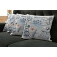 thumbnail image 5 of Ambesonne Travel Throw Pillow Cover 4 Pack, Adventure Tropical Island, 24", Dark Blue Orange White, 5 of 5