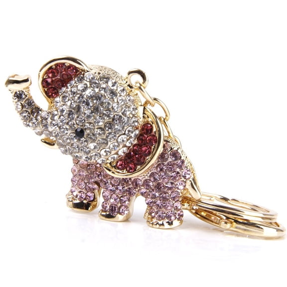 TAILTOSS 1Pack Pink Rhinestone Elephant Keychain Everyday Use