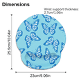 thumbnail image 4 of Blue Butterfly Pattern Mouse Pad Wrist Support, Ergonomic Mouse Pad with Wrist Rest, Smooth Surface and Non - Slip PU Base for Pain Relief, Laptop, Office & Home, 4 of 9