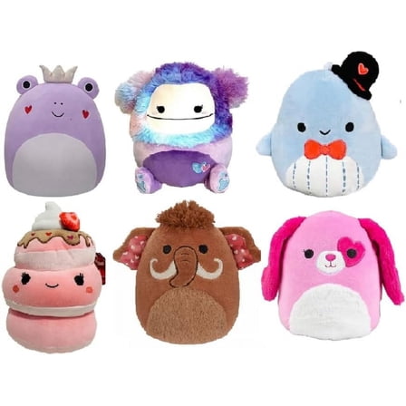 Squishmallows Valentine's Day 5" Set of 6 Mini Plush Francine, Eden, Samir, Shelly, Chienda, Sager