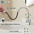 thumbnail image 4 of PARLOS Centerset 2-handle Pull Out Sprayer Bathroom Sink Faucet with 360 Swivel Spout,Polished Chrome, 4 of 7