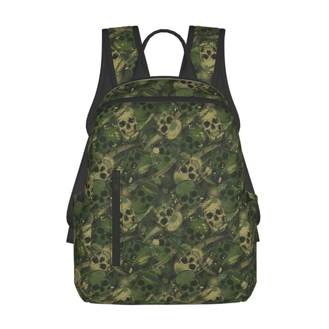 Easygdp Green Camouflage Skull para Easygdp Yak - Mochila Casual Ligera y Resistente para Viaje y Senderismo para Hombres y Mujeres