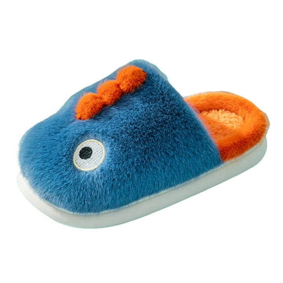 enyan Slippers Kids Toddler Slippers Fuzzy Kids Slippers Warm House Shoes for Boys Girls(Blue,13.5)