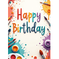 thumbnail image 4 of Artistic Design Happy Birthday Banner Colorful Paint Brush for Art Party Creative Events Decorative Occasions, 4 of 7