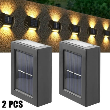 

Led Solar Powered Garden Fence Lights Wall Light Patio Outdoor Security Lamps