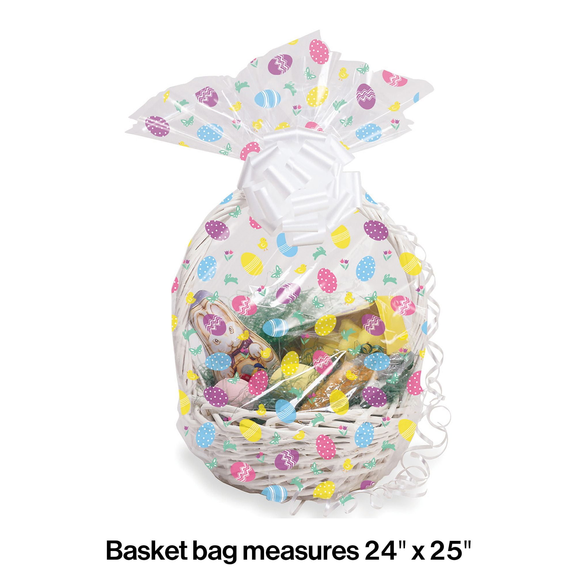 Party Central Club Pack of 12 White and Pink Easter Egg Baskets 25"