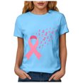 thumbnail image 6 of Women Breast Cancer Print T Shirt Short Sleeve Women Short Sleeve Round Neck Tee Womens Basic T Shirts Tops, 6 of 8