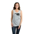 thumbnail image 2 of Thread Tank Home Roots State Oklahoma OK Women's Sleeveless Muscle Tank Top Sport Grey Small, 2 of 4