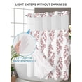 thumbnail image 6 of No Hook Shower Curtain with Snap-in Liner, Red Botanical Waterproof Fabric Bathroom Curtains, Pastoral Elegant Spring Floral Bath Curtains & Mesh Top Window 72"x84" Long, 6 of 9