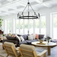 thumbnail image 5 of ACROMA Kiro 12-light 46In Farmhouse Candle Wagon Wheel Chandelier Aged Zinc 46'' Rusted Adjustable N/A, 5 of 5