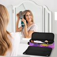 thumbnail image 2 of Hair Tools Storage with Heat Resistant Mat- Purple Printed Curling Iron Travel Bag/Flat Iron Case for Women, 2 of 8