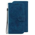 thumbnail image 3 of Embossed Wallet Case For Samsung Galaxy S21 FE , Retro PU Leather Butterfly Rose Pattern Card Slots Cash Pocket Flip Stand Magnetic Closure Protective Cover For Samsung Galaxy S21 FE,Blue, 3 of 11