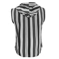 thumbnail image 5 of Men'S Sleeveless Hoodie With Dual Pockets Striped Knit Tank Top Casual Breathable Athletic Shirt For Workout Gym And Outdoor Activities Tank,White,XL, 5 of 6