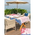 thumbnail image 6 of 60x84 Inch Outdoor Tablecloth with Umbrella Hole Zipper Rectangle Pink Cherry Blossoms Rectangular Tablecloths Outside Waterproof Harmony Mountain Fuji Cute Rabbit Patio Table Cover for Picnic Party, 6 of 8