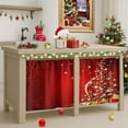 thumbnail image 7 of Christmas Snowflake Tree Kitchen Window Curtains Over Sink Set of 2, Red Gold Winter Xmas Rod Pocket Short Tier Curtains, Christmas Small Kitchen Decor (26x36 Inch), 7 of 7