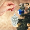 thumbnail image 5 of chaungfeng Christmas Tree Pinecones Ornaments, Xmas Tree Hanging Decorations, Colored Plastic Pine Cones Pendants for Party Holiday Decorations 1.77"x2.36" (Silver, Pack of 6), 5 of 6