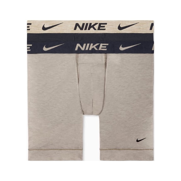 Men's Nike KE1076 Reluxe Boxer Briefs - 2 Pack (Khaki Heather S)