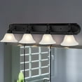 thumbnail image 3 of Design House Millbridge 4-Light Dimmable Vanity Light with Frosted Glass Shades, Matte Black, 3 of 13