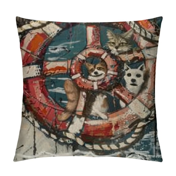 Qinduosi Summer Ocean Beach Outdoor Pillow Covers Vintage Wood Grain with Starfish Nautical Throw Pillow Cases Bowknot Pillows Cover White