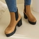 thumbnail image 3 of NECHOLOGY Botas Mujer Adulto Femenino Zapatos Botines para mujer Mujer Color sólido Moda versátil a de agua Tacón Botines grandes (Yellow, 6.5), 3 of 7