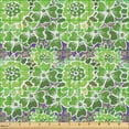 thumbnail image 2 of Ambesonne Floral Fabric by the Yard Upholstery, Greenish Flowers Pattern Art, 5 Yards, Apple Green Blue Violet, 2 of 5